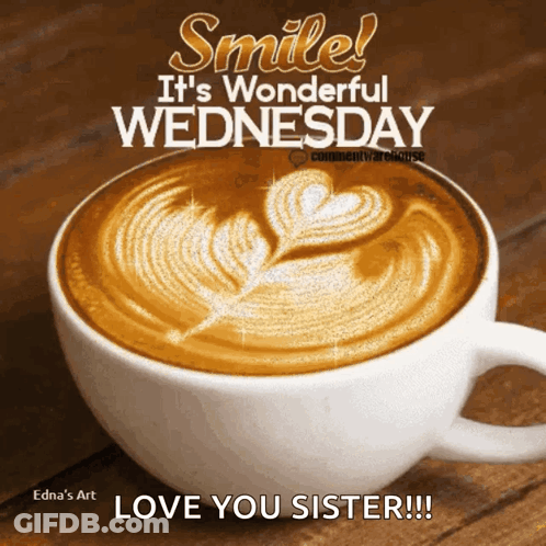Cup Of Coffee Smile It's Wonderful Wednesday GIF