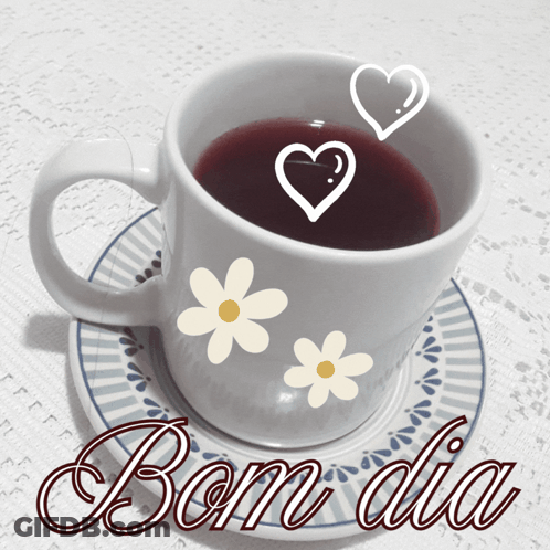 Cup Of Coffee With Bom Dia GIF