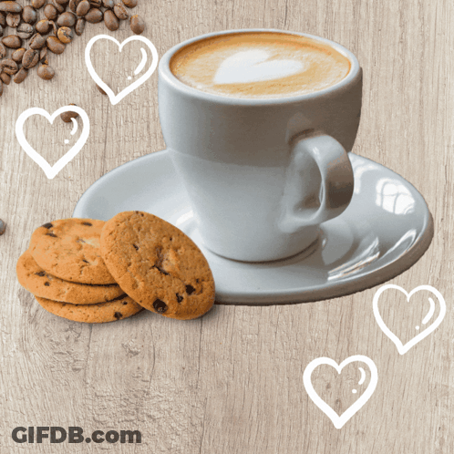 Cup Of Coffee With Cookies GIF