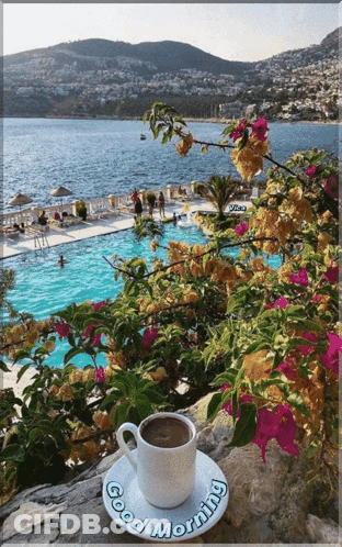 Cup Of Coffee With Good Morning GIF