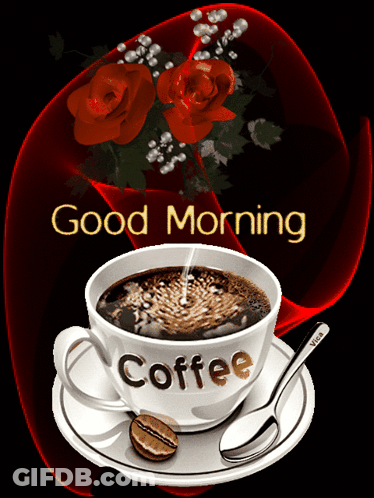 Cup Of Coffee With Good Morning GIF