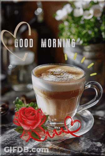 Cup Of Coffee With Good Morning GIF