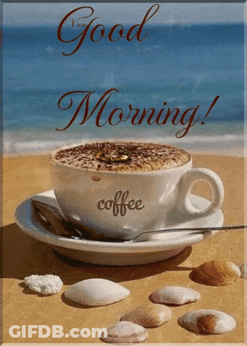 Cup Of Coffee With Good Morning GIF
