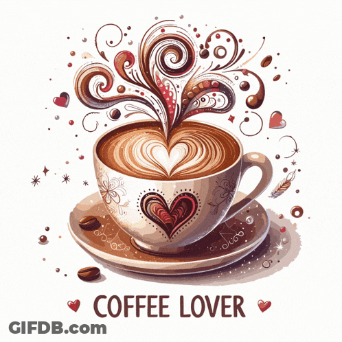 Cup Of Coffee With Heart Coffee Lover GIF