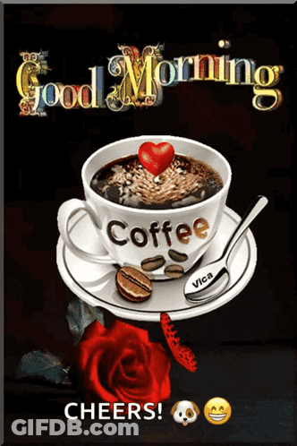 Cup Of Coffee With Heart Good Morning Cheers GIF