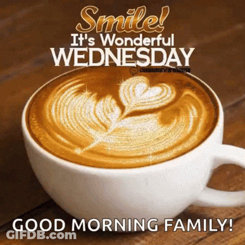 Cup Of Coffee With Heart Shaped Latte Art GIF