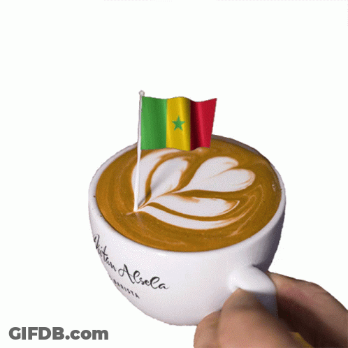 Cup Of Coffee With Small Flag GIF