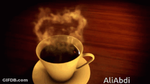 Cup Of Coffee With Steam And Aliabdi GIF