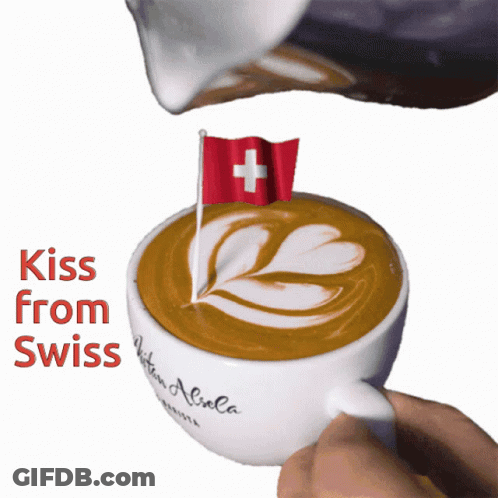 Cup Of Coffee With Swiss Flag GIF