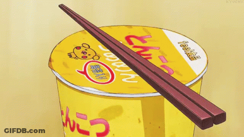 Cup Of Noodles With Chopsticks GIF