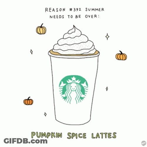 Cup Of Psl Surrounded By Blinking Pumpkins GIF