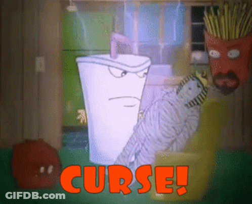 Cup With Straw Saying Curse In Orange GIF