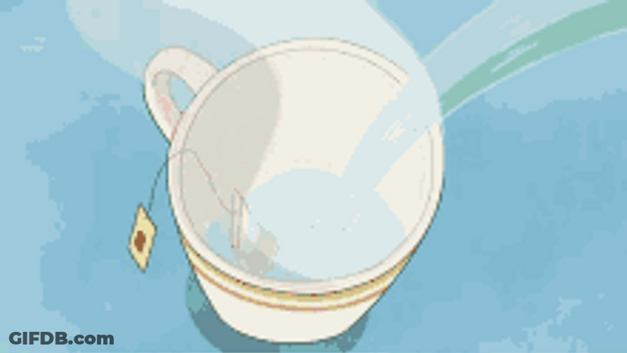 Cup With Tea Bag And Hot Water GIF