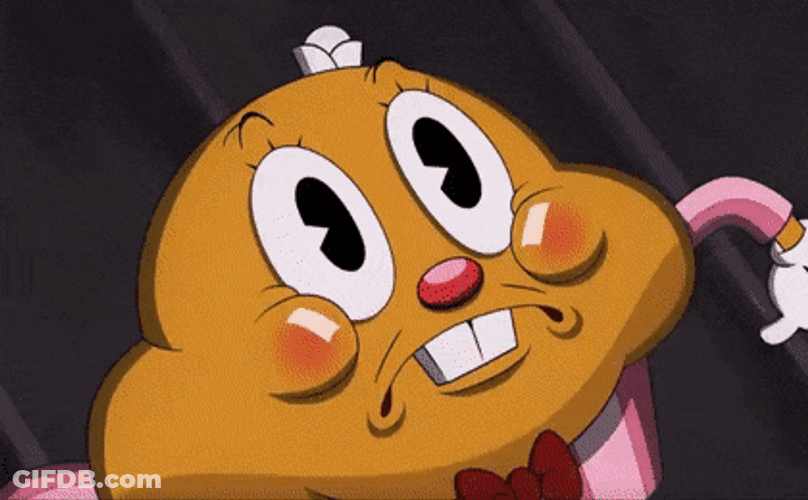 Cupcake Cartoon Is Scared GIF