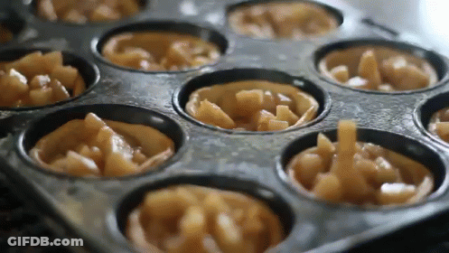 Cupcake Muffin Tin With Apple Slices GIF