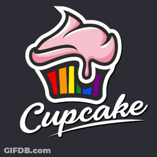 Cupcake Neon Sticker GIF