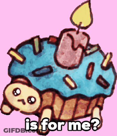 Cupcake With Candle Saying Is For Me GIF