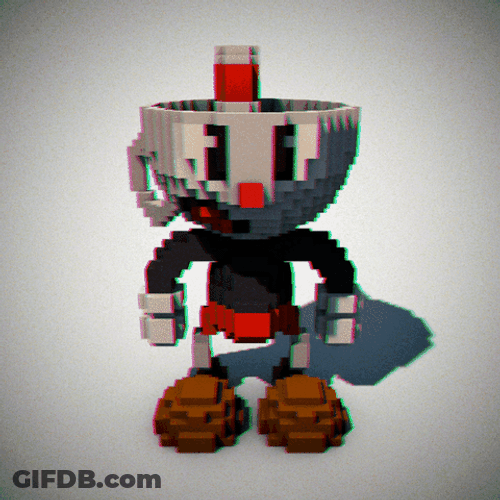 Cuphead Minecraft Turn Around GIF