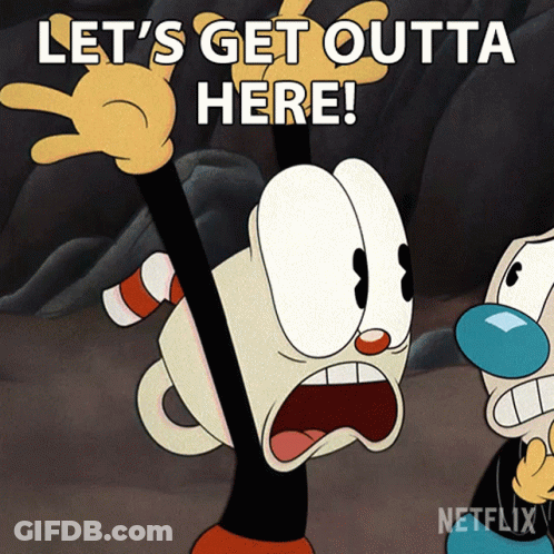 Cuphead Says Let 'S Get Outta Here In A Netflix Advertisement GIF