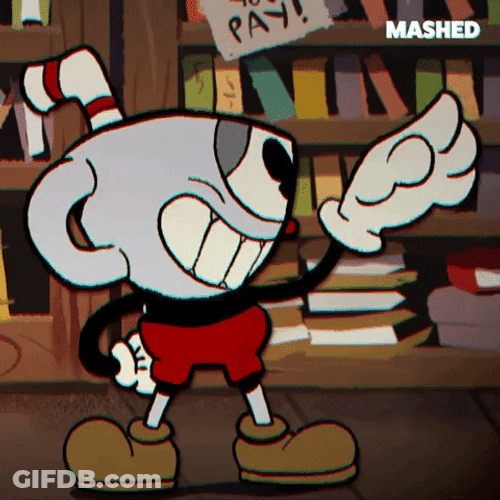 Cuphead Waving K Bye GIF