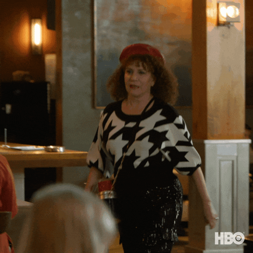 Curb Your Enthusiasm Susie Greene Walking Hello Meme GIF