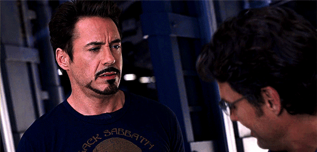 Curious Tony Stark Staring GIF