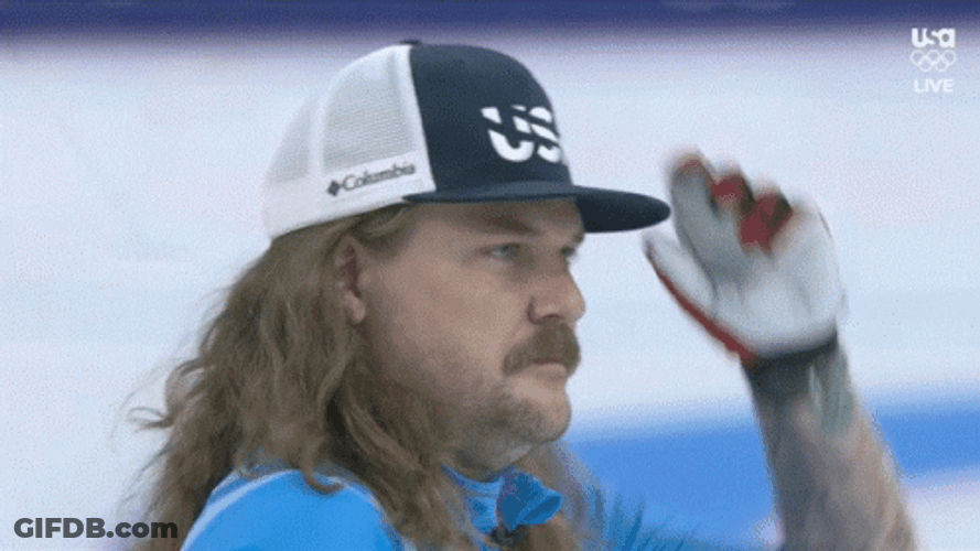 Curling Athlete Matt Hamilton Raising Cap GIF