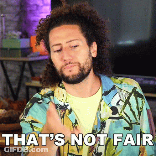 Curly Beard Man That's Not Fair Shirt GIF