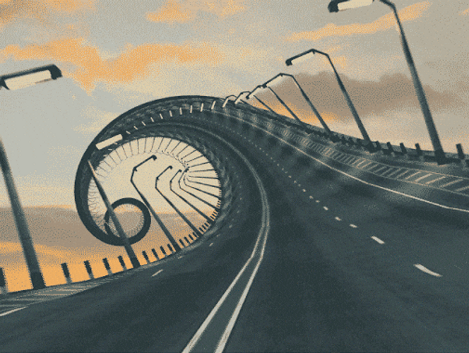 Curly Curvy Road Like Rollercoaster GIF