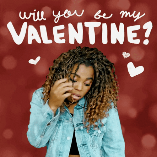 Curly Girl Happy Valentines Day GIF