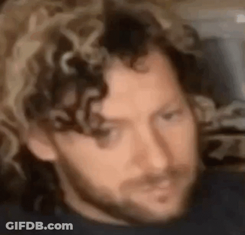 Curly Hair Beard Man Funny Face Blurry Photo GIF