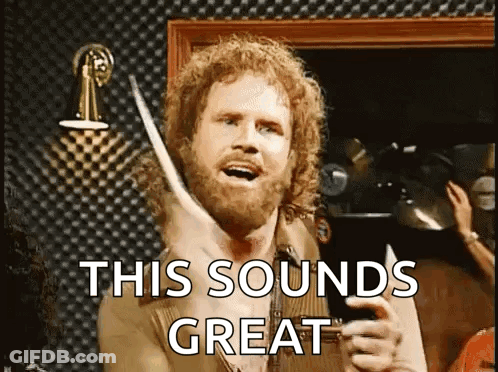 Curly Hair Beard Man Holding Drum Stick Saying This Sounds Great GIF