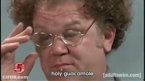Curly Hair Glasses Man Smoking Says Holy Guacamole GIF