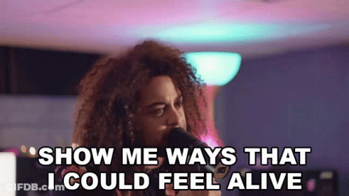 Curly Hair Man Singing Show Me Ways I Could Feel Alive GIF