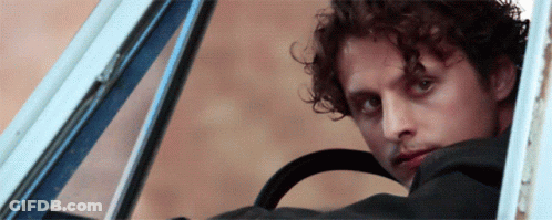 Curly Hair Man Sitting In Car GIF