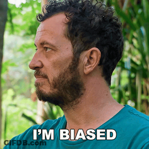 Curly Hair Man With Beard Says I'm Biased GIF