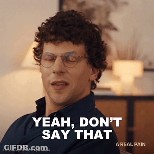 Curly Hair Man With Glasses Says Yeah Don't Say That GIF