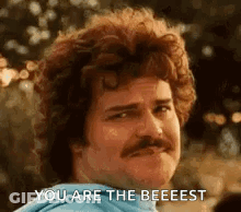 Curly Hair Mustache Man Making Funny Face GIF