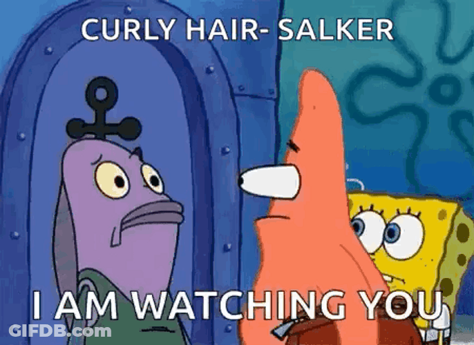 Curly Hair Salker Always Watching You GIF