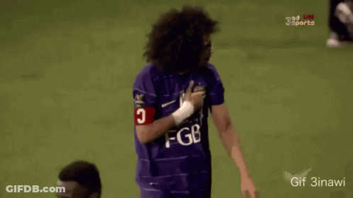 Curly Hair Soccer Player Purple Jersey 10 GIF