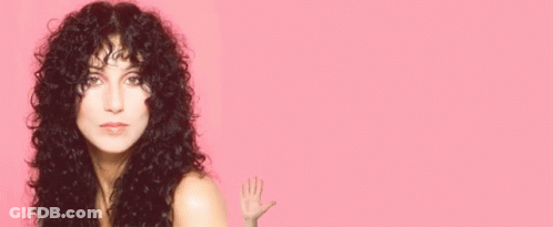 Curly Hair Woman On Pink Saying Quete GIF
