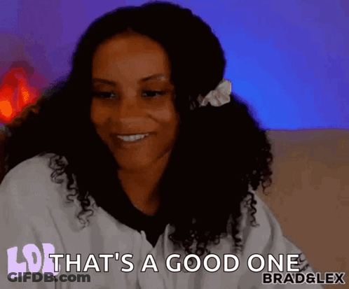 Curly Hair Woman Says That's A Good One GIF
