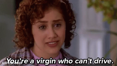 Curly Hair Woman Talking About Being Virgin And Can't Drive GIF