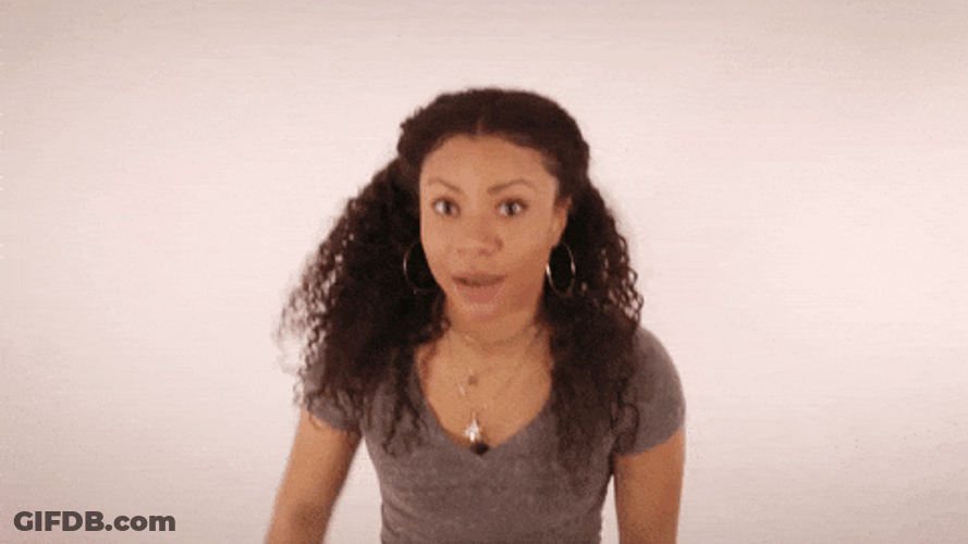 Curly Haired Lady Hollering GIF