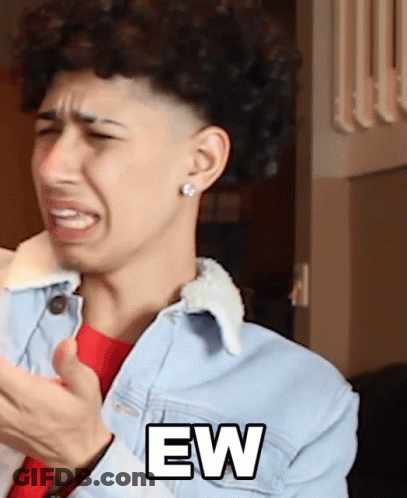 Curly Haired Man Making Funny Face Ew GIF