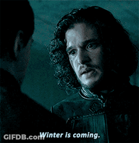 Curly-Haired Man Says Winter Is Coming GIF