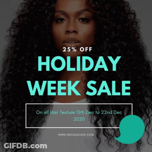 Curly Haired Woman Holiday Sale GIF
