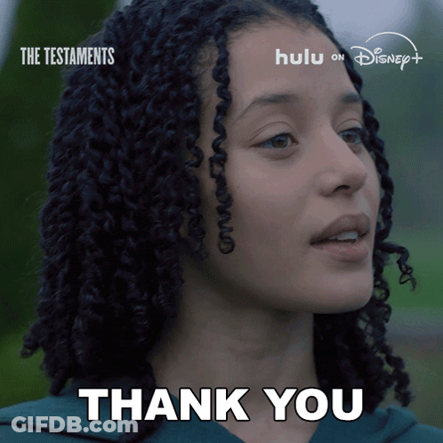 Curly-Haired Woman Says Thank You Disney Logo GIF