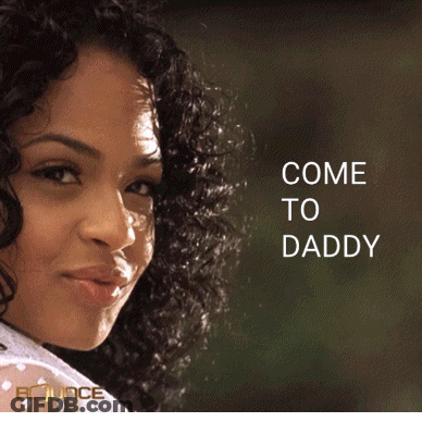 Curly Haired Woman Smiling Come To Daddy GIF