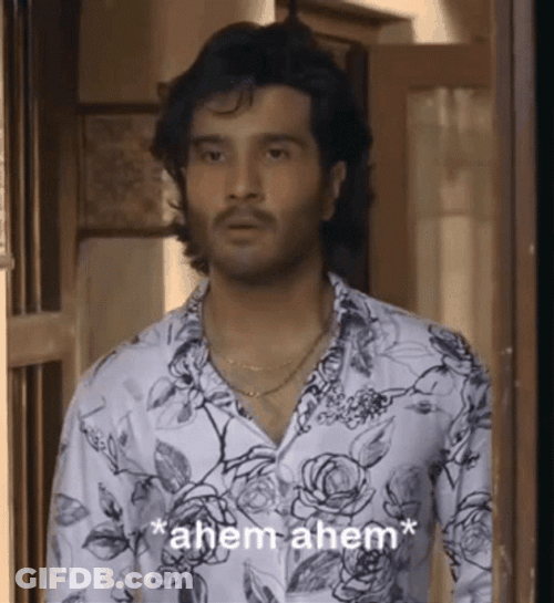 Curly Man Ahem Ahem GIF